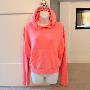 SKIMS Cozy Bright Coral Hoodie Sz L NEW!!